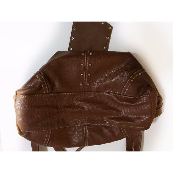 Marc Ecko Brown Bow Studded Slouchy Purse - Picture 5 of 5